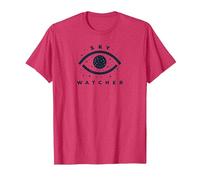 Sky Watcher Emblème œil céleste Observation des étoiles T-Shirt, Homme, Rouge chiné, XXL