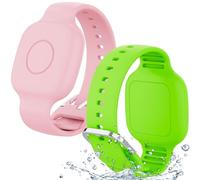 SkyArmor Lot de 2 bracelets étanches pour enfants, étui en silicone pour Tile Mate 2024/2022, rose/vert