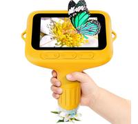 SKYBASIC Microscope Numérique pour Enfants avec Écran IPS 3.0 Pouces, Rechargeable, Microscope d'extérieur Portable，Grossissement 1000x, 8 Lumières LED, pour Enfants de 3 à 8 Ans（Jaune）