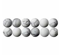 SKYBEADS 8mm Pierre Naturelle Howlite Blanche Veinée de Gris Pierre Gemme pour Bijoux Longueur 38cm environ 46 pcs