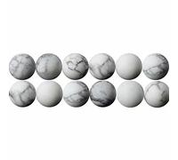 SKYBEADS Naturelles Perles en Howlite Blanc 6mm Pierre Précieuse pour Bijoux Longueur 38cm environ 60 pcs