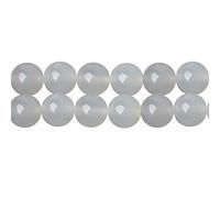 SKYBEADS Perles Agate Blanc Ronde 6mm Naturelles Pierre Précieuse pour Bijoux Longueur 38cm environ 60 pcs