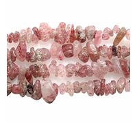 SKYBEADS Perles Chips en Strawberry Quartz Irrégulier 3-8mm Pierre Precieuse et Minéraux Naturelles pour Bijoux Longueur 78cm