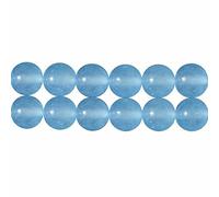 SKYBEADS Perles Pierre de Calcédoine d'aqua Bleus Teintées 10mm pour Bijoux Longueur 38cm environ 35 pcs