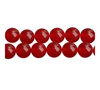SKYBEADS Perles Pierre de Calcédoine Teintées Rouge 6mm pour Bijoux Longueur 38cm environ 60 pcs