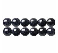 SKYBEADS Perles Pierre de Soleil Bleu Goldstone Rondes 10mm Semi Précieuse pour Bijoux Longueur 38cm environ 35 pcs