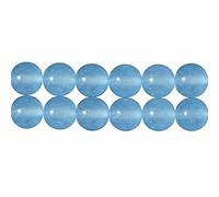 SKYBEADS Perles Rondes en Calcédoine d'aqua Bleus Teintées 6mm pour pour Bijoux Longueur 38cm environ 60 pcs
