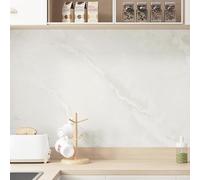 Skyblur Papier peint autocollant blanc marbré - Film autocollant pour plan de travail de cuisine - Aspect marbre - Film adhésif pour meubles - Blanc - 40 x 200 cm