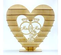 Skybook Rocher Ferrero Présentoir en forme de cœur, centre de table, parfait pour les fêtes, les mariages et les bars à bonbons, présentoir à chocolat en bois, décoration de fête de mariage (bague en