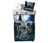 SkyBrands Harry Potter Parure de lit 135 x 200 et 80 x 80 cm Taie d'oreiller Poudlard [Motif réversible 2 designs] 100 % coton certifié sans substances nocives Öko Tex Standard Taille allemande