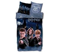 SkyBrands Harry Potter Parure de lit 135x200 cm, 80x80 cm, taie d'oreiller Poudlard [motif réversible 2 designs] 100 % coton certifié sans substances nocives Certifié Öko-Tex Standard Taille allemande
