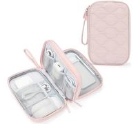 Skycase Sac de rangement de câbles, petit pour accessoires électroniques, câble de charge USB, carte SD pour chargeur, câble (rose)