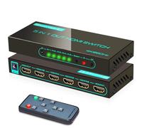 SkycropHD 4K60Hz Commutateur HDMI 5 ports HDMI 2.0 avec prise en charge à distance Commutateur automatique, HDR10, Dolby Vision, Dolby Atmos, 18 Gbps, CEC
