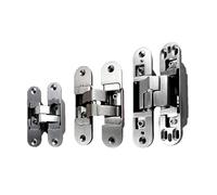 SKYDIN charnières Charnière Invisible de Porte en Bois d'intérieur Porte battante à 180 degrés charnière dissimulée en Croix cachée réglable 3D matériel (Color : RCH-10)