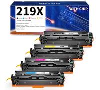 Skydo 219X Lot de 4 toners (avec puce) compatibles avec HP Laserjet Pro 3202dn, 3202dw, Color Laserjet Pro MFP 3302fdn, 3302fdng, 3302fdw, 3302fdwg, 3302sdwg
