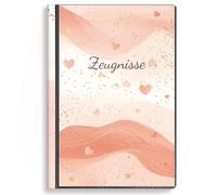 SKYDUE Porte-documents A4 avec 30 pochettes - Classeur pour bulletins scolaires, classeur avec pochettes transparentes, classeur pour documents pour diplômes, certificats et attestations (Rose clair)