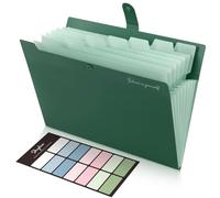 SKYDUE Trieur Document, Trieur 8 Compartiments A4, Dossier Rangement Documents Avec L'étiquettes, Rangement Papier/Pochette Document Pour Bureau, Maison, École(Vert forêt)