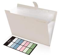 SKYDUE Trieur Document, Trieur 8 Compartiments A4, Dossier Rangement Documents Avec L'étiquettes, Rangement Papier/Pochette Document Pour Bureau, Maison, École(Beige lait)