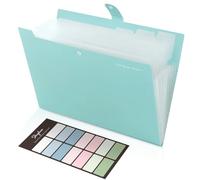 SKYDUE Trieur Document, Trieur 8 Compartiments A4, Dossier Rangement Documents Avec L'étiquettes, Rangement Papier/Pochette Document Pour Bureau, Maison, École(Vert lac)