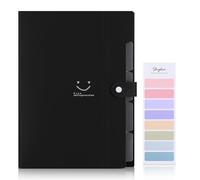 SKYDUE Trieur,trieur Document, Trieur 5 Compartiments A4, Porte Vue, Range Document,classeur Fiche Bristol Classeur Budget(Noir Profond)