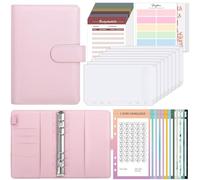 SKYDUEClasseur Budget A6, Enveloppe Budget,12 Challenges Budgétisation Defi Budget, Pochette Budget Budget Planner Enveloppe, Classeur Budget Pour Bureau, Voyage(Rose)