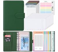 SKYDUEClasseur Budget A6, Enveloppe Budget,12 Challenges Budgétisation Defi Budget, Pochette Budget Budget Planner Enveloppe, Classeur Budget Pour Bureau, Voyage(Vert Foncé)