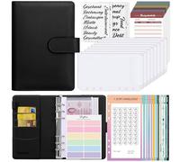 SKYDUEClasseur Budget A6, Enveloppe Budget,12 Challenges Budgétisation Defi Budget, Pochette Budget Budget Planner Enveloppe, Classeur Budget Pour Bureau, Voyage(Noir)
