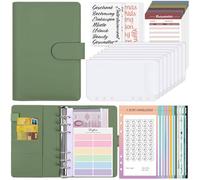 SKYDUEClasseur Budget A6, Enveloppe Budget,12 Challenges Budgétisation Defi Budget, Pochette Budget Budget Planner Enveloppe, Classeur Budget Pour Bureau, Voyage(Vert Olive)