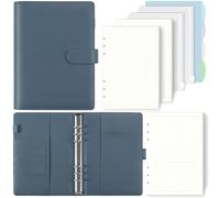 SKYDYE Classeur à anneaux A5, 135 feuilles de papier de recharge A5, classeur A5 avec poches et intercalaires, carnet de notes pour notes scolaires et agendas de voyage (bleu)