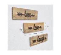 Skye Decor, Aa086, accessoire mural décoratif en bois d'épicéa, noyer, 100 % BOIS DE PLAGE, 40 x 1,2 x 14 cm