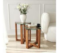 Skye Decor, Amalfi - Walnut, Tables d'appoint, table gigogne (2 pièces), noyer, bois, 40 x 45 x 40 cm