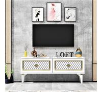 Skye Decor, Arel - White, Or, Meubles TV, blanc, 120 x 49 x 29,6 cm