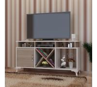 Skye Decor, Ay - White, Cordoba, Table de télévision, blanc, 100 % PANNEAUX DE SPANCE REVÊTUS DE MÉLAMINE, 120 x 29,5 x 53,6 cm