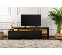 Skye Decor, Beliz - Wood Black, support TV, bois noir, 100 % PANNEAUX DE SPANCE REVÊTUS DE MÉLAMINE, 192 x 37 x 53 cm