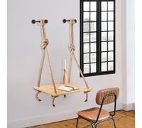 Skye Decor, CM- CMBUE, noir,Bois, étagères murales, 4 m (2 Pieces), 100% bois massif & métal
