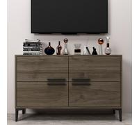 Skye Decor, Ctn - Walnut, Table de télévision, noyer, 100 % PANNEAUX ESPAGNOLS REVÊTUS DE MÉLAMINE, 120 x 30 x 75 cm