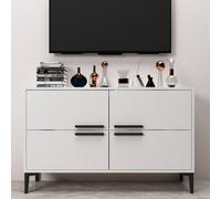 Skye Decor, Ctn - White, Table de télévision, blanc, 100 % PANNEAUX DE MÉLAMINE RECOUVERTS, 120 x 30 x 75 cm