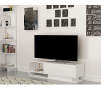 Skye Decor, Damla, table de télévision, blanc, 100 % PANNEAUX DE SPANCE REVÊTUS DE MÉLAMINE, 120 x 31,8 x 35 cm
