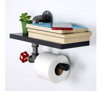 Skye Decor, demi-lune BORURAF241EVL, noir, porte-papier toilette, 14x30x22 cm, 100% MDF