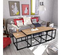 Skye Decor, Gigante- GiganteZNA, Couleur chêne,,Noir, tables basses, 50x120x60 cm, 100% panneau de particules mélaminé