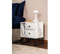 Skye Decor, Glimmer - Fressia Marble, Black, Table de nuit, marbre freesia, 100 % panneau de particules mélaminé, 45,2 x 29,5 x 50