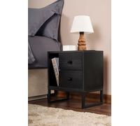 Skye Decor, Glimmer - Wood Black, Black, Table de nuit, bois noir, 100 % panneau de particules mélaminé, 45,2 x 29,5 x 50
