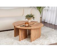 Hanah Home Élégante Table à café, diamètre : 90 cm, Hauteur : 41 cm, 100% mélamine, épaisseur : 18 mm, Finition pin Atlantique, Parfaite pour Les espaces de Vie Modernes