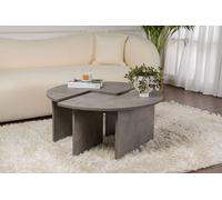 Hanah Home Table à café élégante, Ø 90 cm, Hauteur : 41 cm | Panneau en Particules 100% mélamine, épaisseur 18 mm | Finition Grise Concise, Parfaite pour Les espaces de Vie Modernes