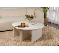 Hanah Home Élégante Table à café, Blanche, diamètre : 90 cm, Hauteur : 41 cm, 100% mélamine, épaisseur : 18 mm, élégante et Fonctionnelle pour Les espaces de Vie Modernes