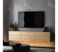 Skye Decor, Néon illuminé - Atlantic Pine, support TV, 100 % PANNEAUX DE MÉLAMINE RECOUVERTS, pin atlantique, 160 x 32 x 35 cm