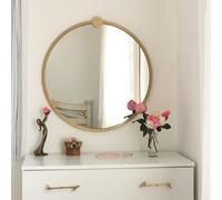 Skye Decor, Or- Gold Metal Çerçeve Yuvarlak Ayna A708NOS, Or, miroir mural, 60x60x2,2 cm, 100% métal