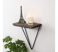 Skye Decor, Phalaenopsis, étagère murale, noir, 100 % BOIS DE CAMPAGNE, 27 x 15 x 30 cm