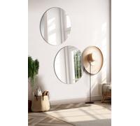 Skye Decor, Round - Double - Diameter : 30 cm - Silver, miroir mural, argent, verre, 30 x 30 x 0,5 cm