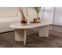 Hanah Home Élégante Table à café, Travertine, 119 x 39,8 x 60 cm, 100% mélamine, épaisseur 18 mm, Design élégant en marbre pour espaces de Vie Modernes